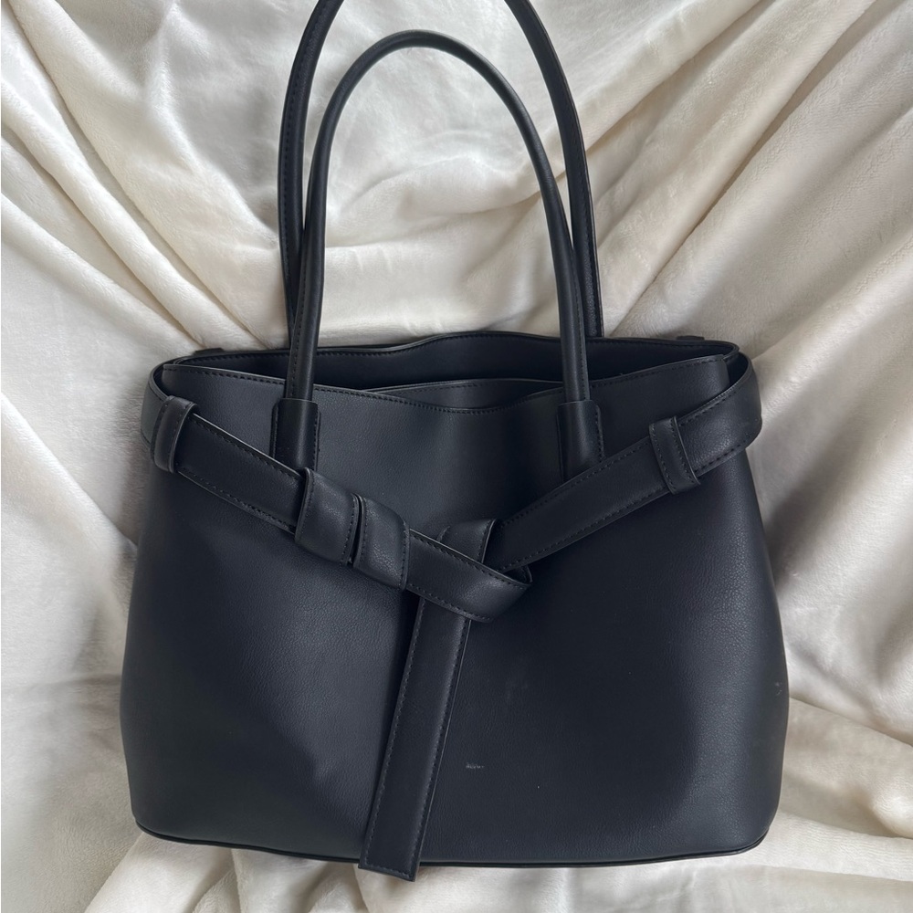 H&M Black Women's Tote Bag with Knot Detail